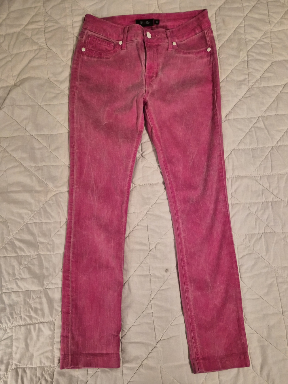 Miss Me -Cherry Red Wash Skinny Jeans - Size 30